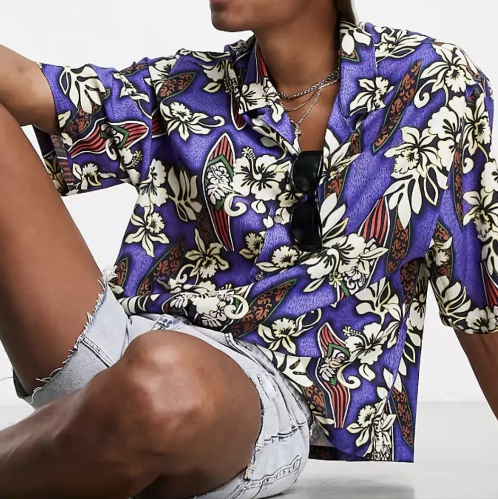 HOST PICK! ASOS Oversized Hawaiian Print Shirt Oversized Size Small